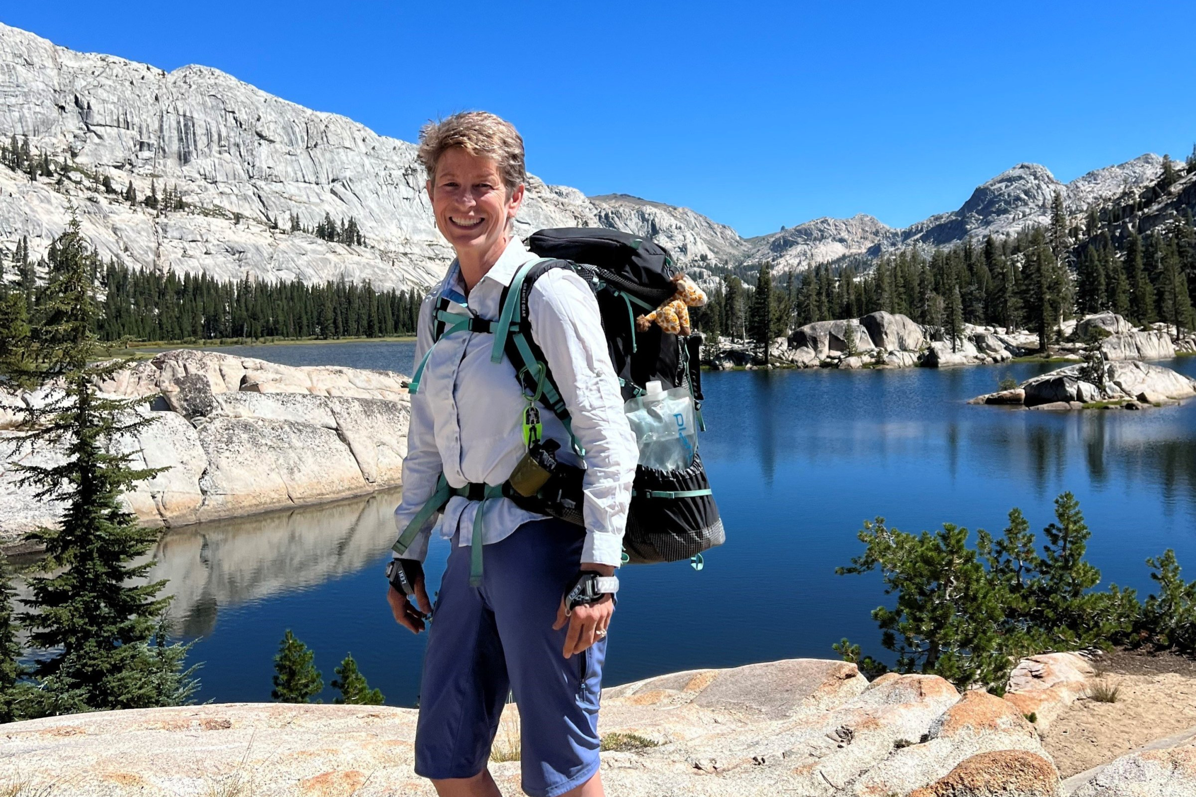 Dr. Kristen Hege backpacking on the Pacific Crest Trail